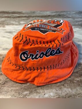 Baltimore Orioles 30th Anniversary 1983 World Series Orange Bucket Hat